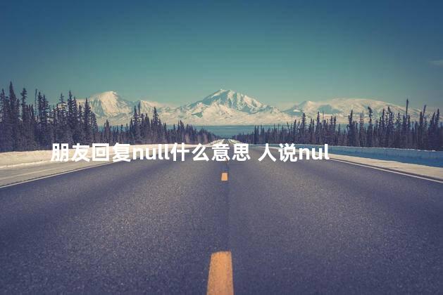 朋友回复null什么意思 人说null什么意思